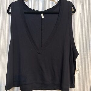 Free People Black V-Neck Sleeveless Tank